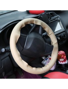 Auto Car Steering Wheel Cover With Needles And Thread Leather Car Covers Suite