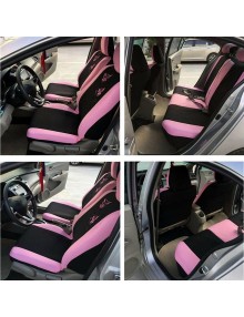 Butterfly Fashion Style Front Rear Universal Car Seat Covers Luxury Cute Pink